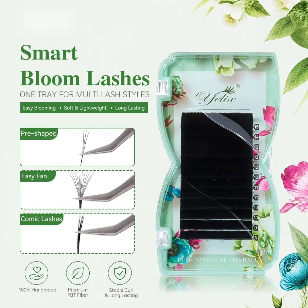 Smart Bloom W-kujulised eeltöödeldud mahtuvusega ripsmepikendused