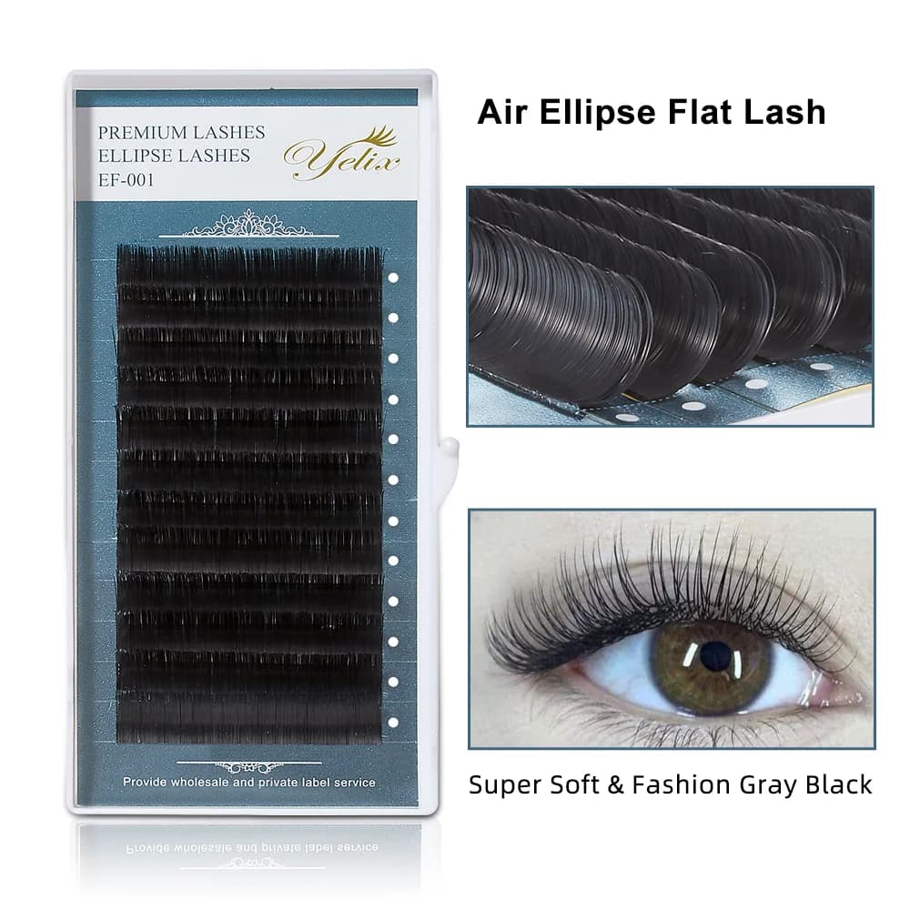 Air Flat D+ kõverdusega elliptilised ripsmepikendused