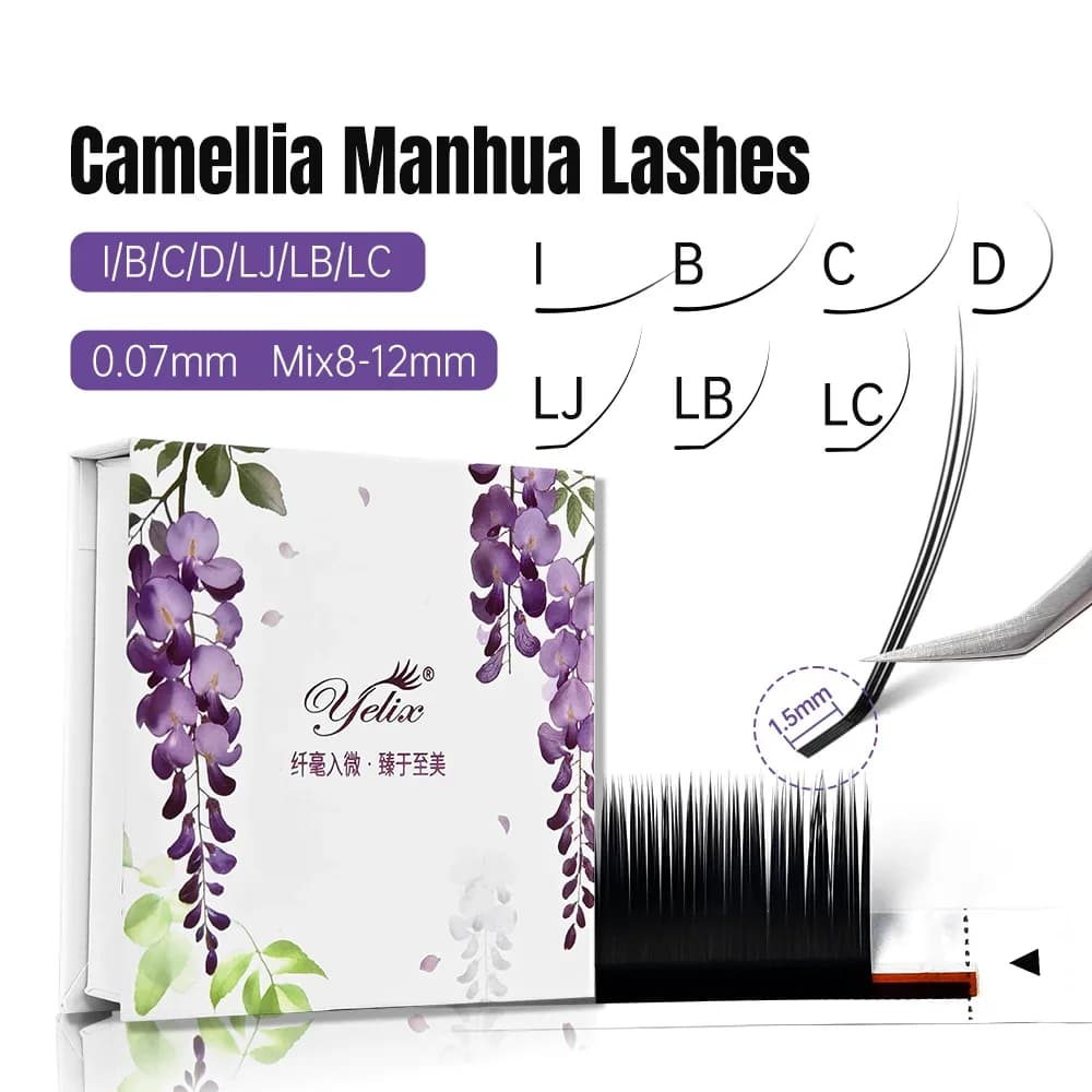 Camellia lühikese juurega looduslikud ripsmepikendused